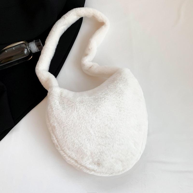 Autumn Niche Design Simple Fur Bag for Women Korean Style Casual Plush Bag Fashionable One-shoulder Diagonal Straddle Bag