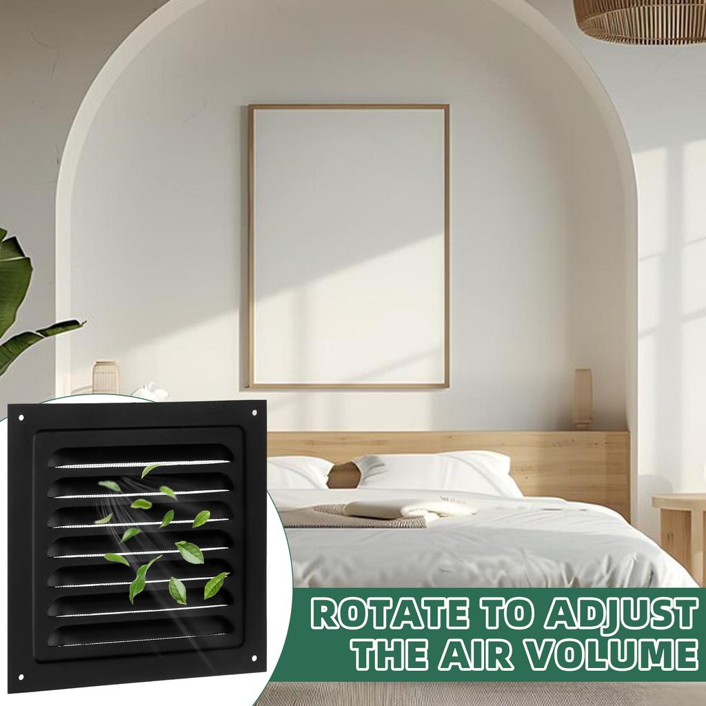 2 Pachete 6X6In Guri de Aerisire Pod Negru Guri de Aerisire Gable Aluminiu Gură de Aerisire de Perete Pentru Case Magazie, Gură de Aerisire Pătrată Gură de Aerisire cu Jaluzele Grilă Deschidere 180 Grade