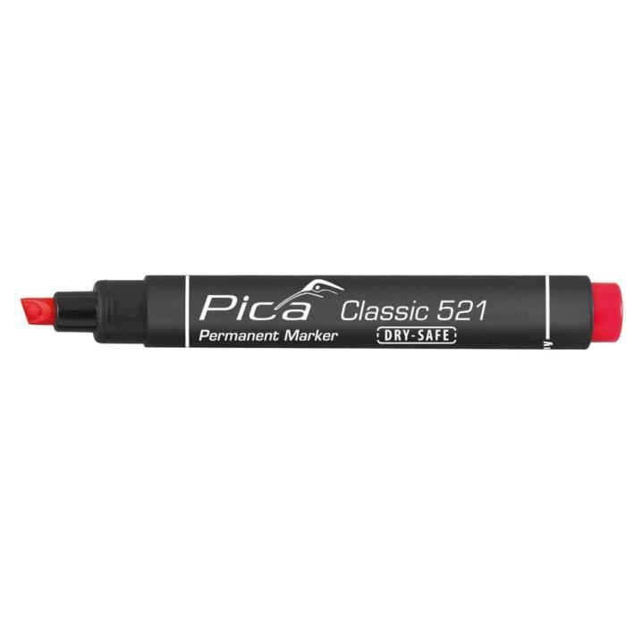 Pica marqueur permanent dry-safe classic 2-6 mm pointe biseautée rouge