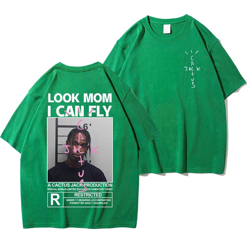 HOT SALE Cactus Jack T-shirt High Quality Cotton UnisexLOOK MOM I CAN FLY Tee ASTROWORLD Hip Hop Short Sleeve Tshirts Tops