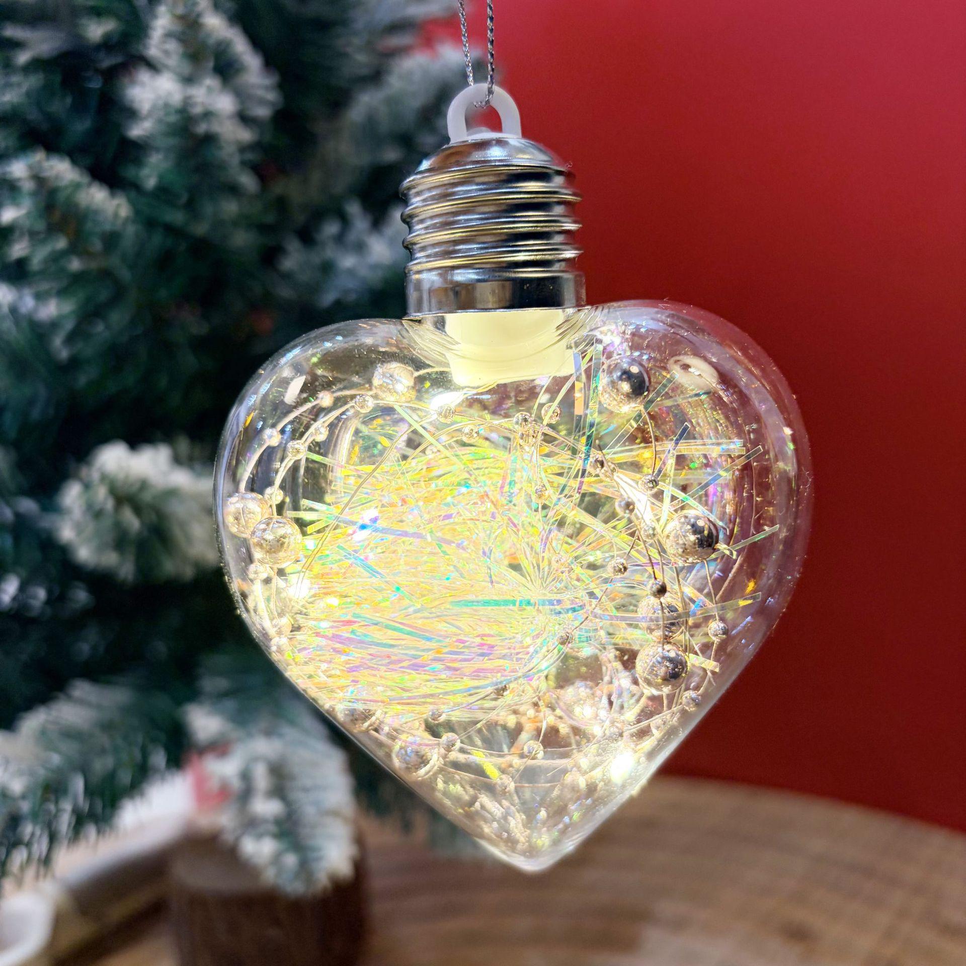 

Luminous 8cm Hand-painted Transparent Christmas Ornaments: Cross-border Christmas Tree Pendants & Colored Balls