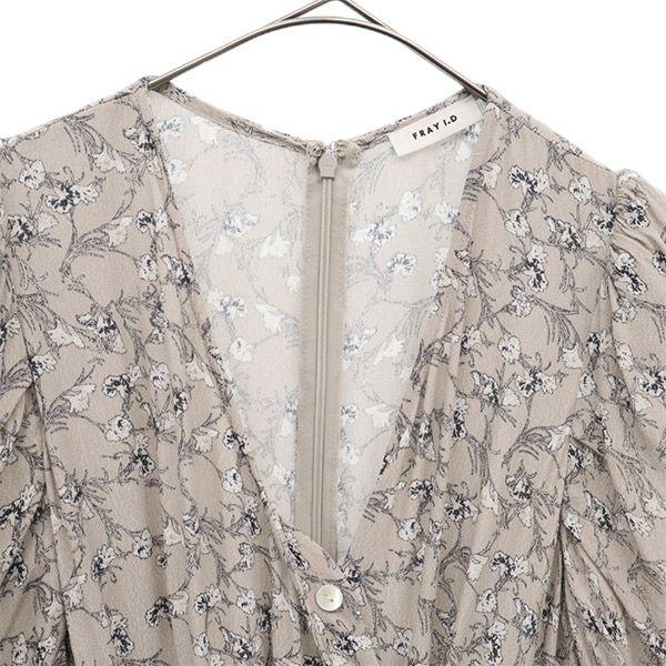 FRAY I.D Viscose Flower Print Five-quarter Sleeve One Piece FWFO221049 Women Used