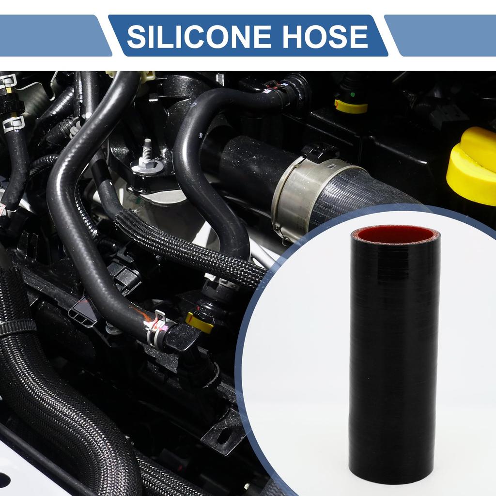 X AUTOHAUX Silicone Hose, Silicone Tube, Intercooler, Turbo, Intake Pipe, Black, Length 5.9 Inches