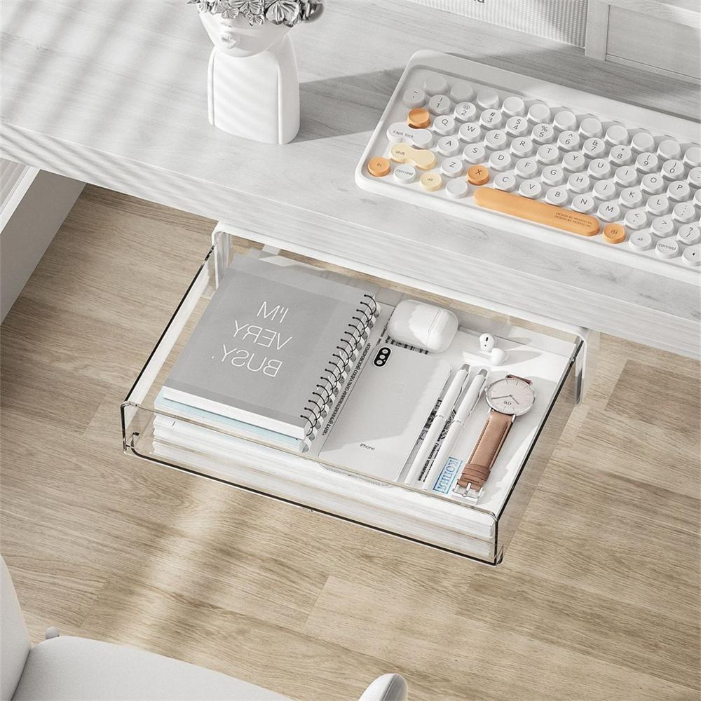 Hanging Storage Case Compact Drawer Organizer Desk Organizer Non-Punching Undertable Case For Office Organization Student Gear