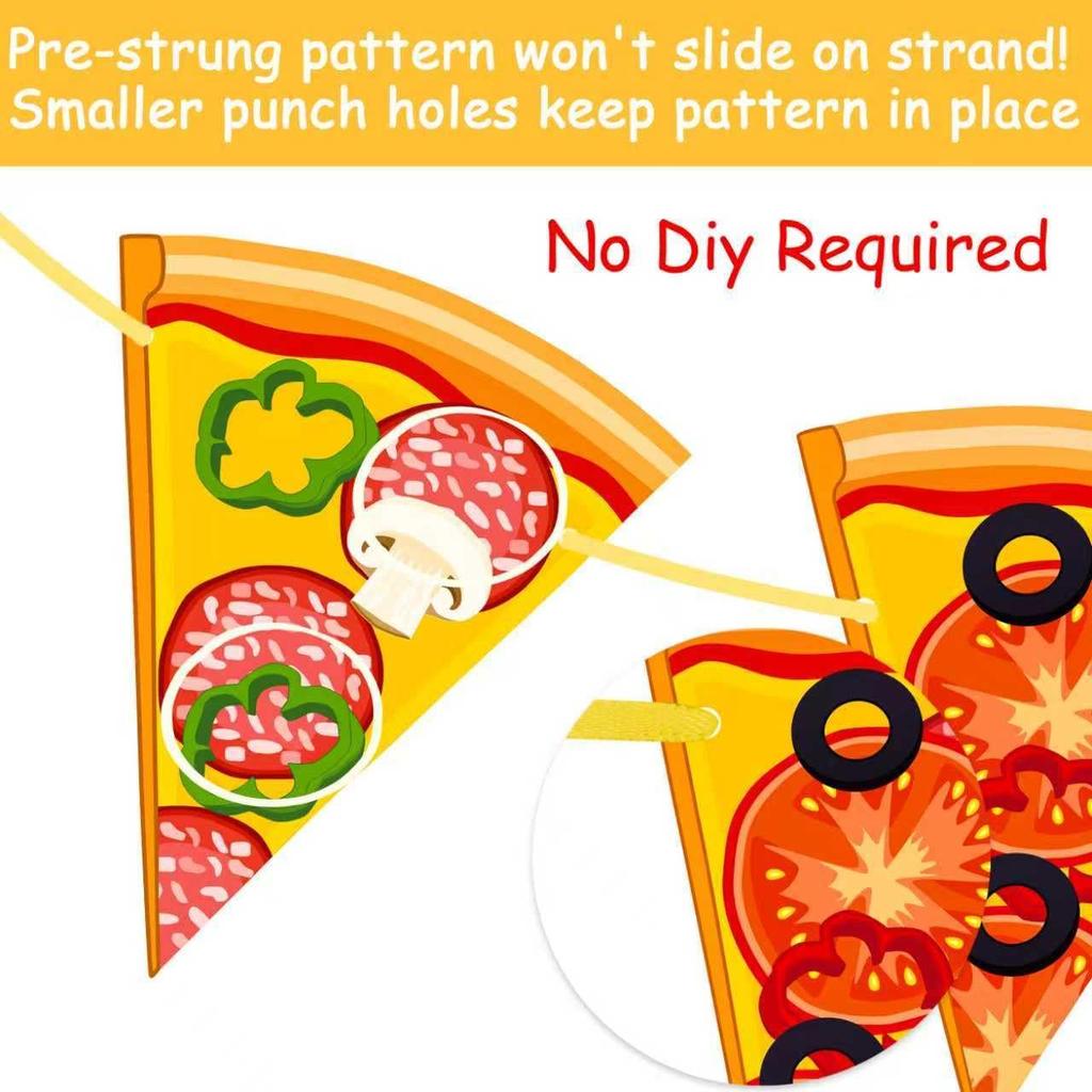 2pcs Pizza Party Banners Pizza Birthday Party Decorations Pizza Theme Cutout Bannes for Pizza Birthday Party Baby Shower Supplies