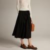 Elegant High-Waist A-Line Midi Skirt