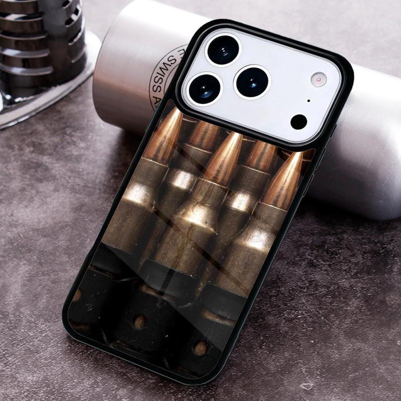 Military Gun Bullets Collage Phone Case for iPhone 17 16 15 Pro Max Air 14 13 12 11 Plus Shockproof Capa Cover