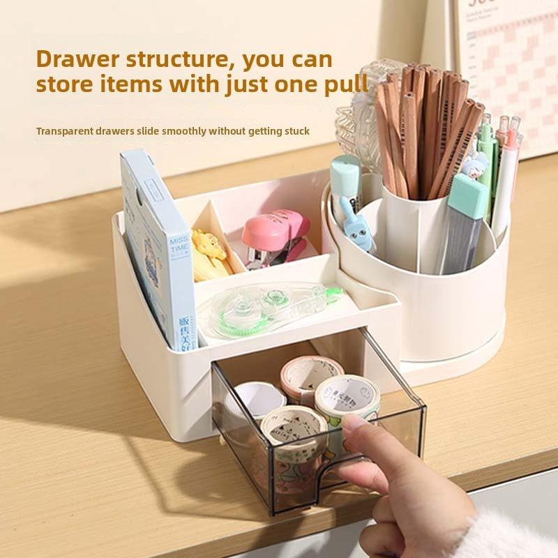 Makeup Brush Storage Box - High-end, Rotatable with Drawers, Multi-functional Storage Box for Organizing Miscellaneous Items