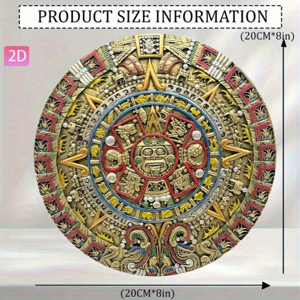 Vintage Aluminum Metal Wall Art Calendar Sun Moon Stars Intricate Design Home Garden Decor Indoor Outdoor 20x20 разноцветный