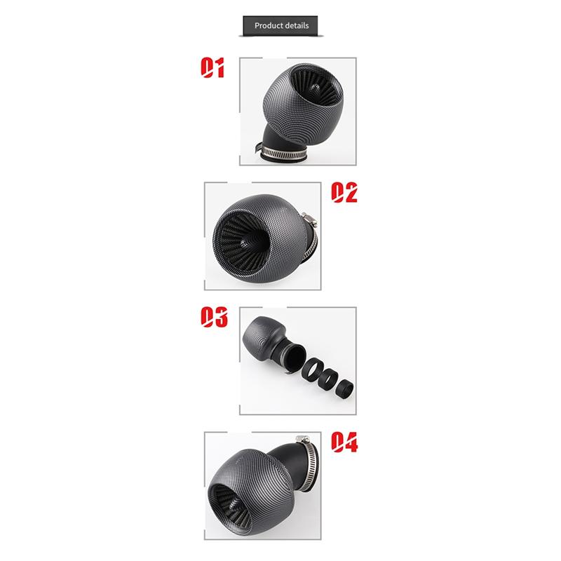 Motorcycle Air Filter Pod Air Intake Filter Modification Accessories Replacement For Scooter ATV For 48Mm 42Mm 35Mm 28Mm
