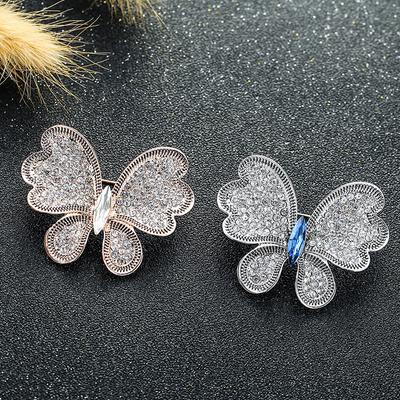 Wind Clothes Insect Butterfly Brooch Clothing Accessories Personalized Alloy Shiny Rhinestone Brooch Neckline