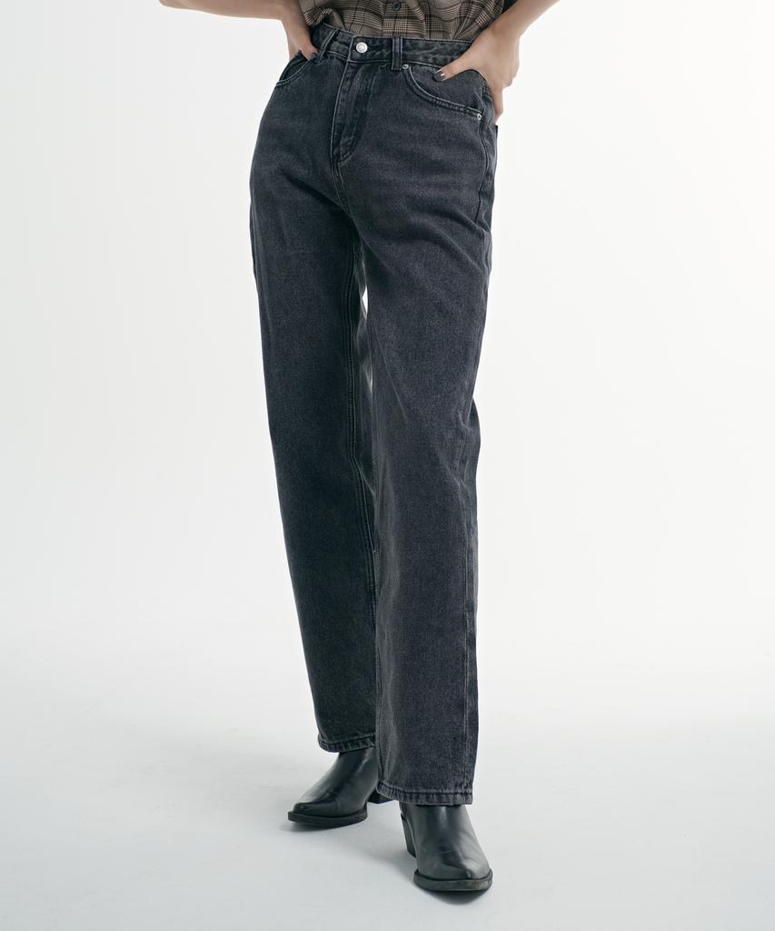 GIFTORIGINAL (Unisex) Wide Denim Pants_D/Grey