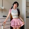Women's Korean Version of Fashion Pure Desire Style Wear Spice Girl Short-sleeved T-shirt Women's Summer Niche Top Bottoming Shirt