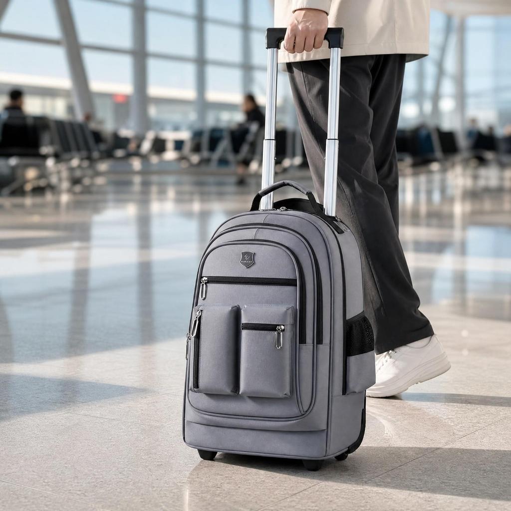 Wheeled Backpack Wear-Resistant School Bag with Wheels Spacious