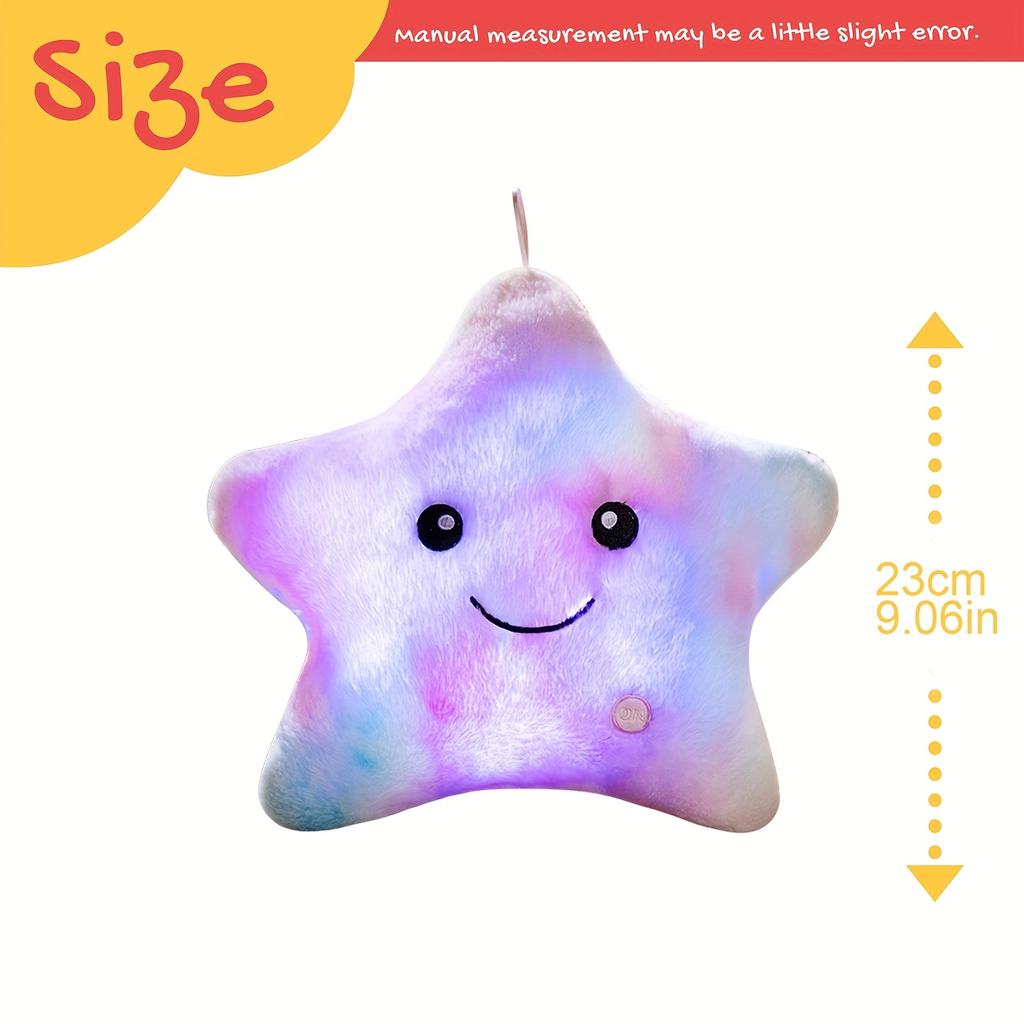 Wholesale Colorful Glow Plush Star Pillow Cute Stuffed Toy Doll for Youth and Kids