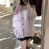 Faux Fox Fur Soft and Fluffy Knit Coat for Women Autumn Winter New Style Gentle Lazy Mid-Length Loose Knit Cardigan