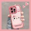 Cute Kt Cat Bow Is Suitable for Apple 16promax Mobile Phone Case 13 High-end Sense 15 Fine Holes 14 New Women's Models 11.