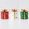 Iron Decorative Gift Box MetalFinish with Gilded Tie Bow Festive Round Metal