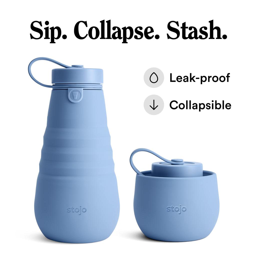 Stojo 590ml Steel Silicone Foldable Water Bottle
