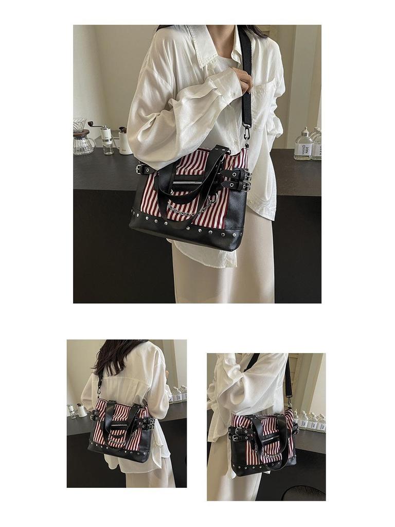 Women's Fashion Niche Rivet Shoulder Tote Bag