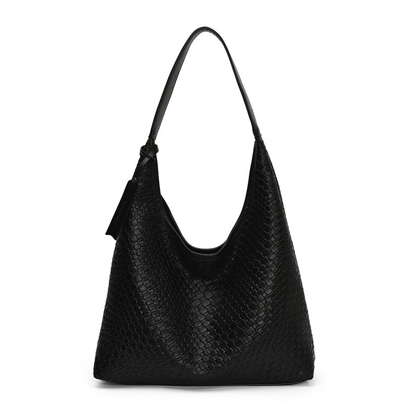 Ielgy Fashionable Fashionable Woven Simple Bucket Bag Underarm Bag Large Capacity Shoulder Bag