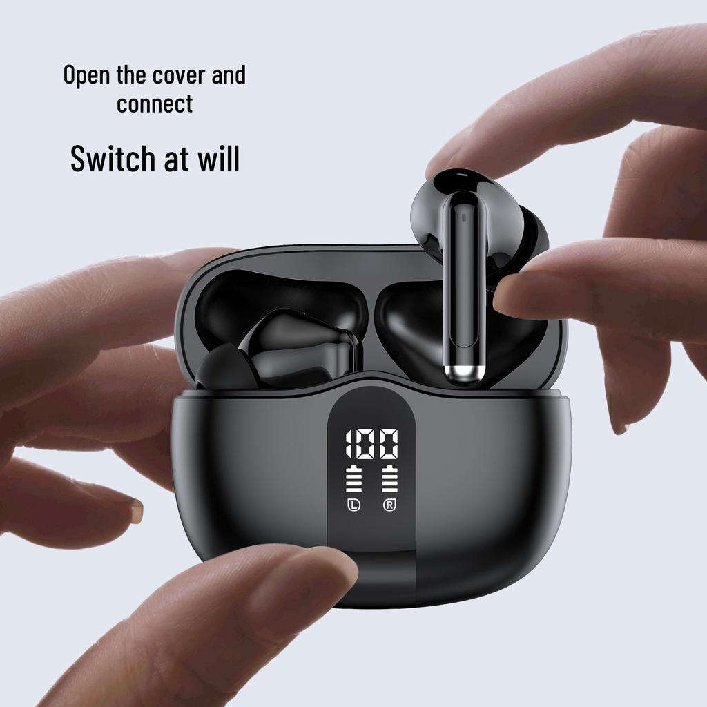 S56 Bluetooth 5.3 TWS Earphones: Digital Display, In-Ear, Waterproof, Ultra-Long Battery, USB-C