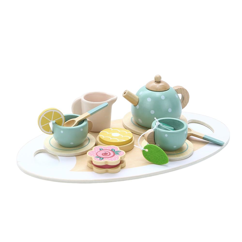 

Wooden Children Simulation Afternoon Tea Set Toy Pretend Play Food Learning Role Play Game Early Educational Toys for Toddlers G