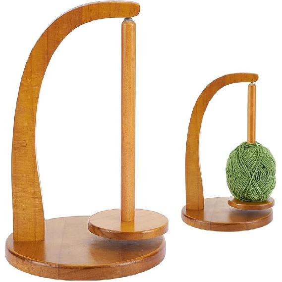 UNICRAFTALE 1Set Wooden Yarn Holder Wooden Yarn Spinner Portable Yarn Ball Holder for Knitting Crochet Yarn Skein Yarn Spinner Crochet Gift for 27.5x17.5x17.5cm