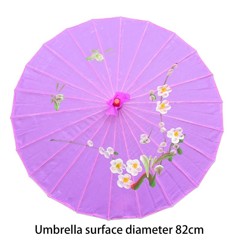 Vintage Chinesischer Seiden-Ölpapier-Schirm Blume Ölpapier-Schirm Bambusgriff Hochzeitsdekoration Foto-Sonnenschirm Tanz-Requisiten