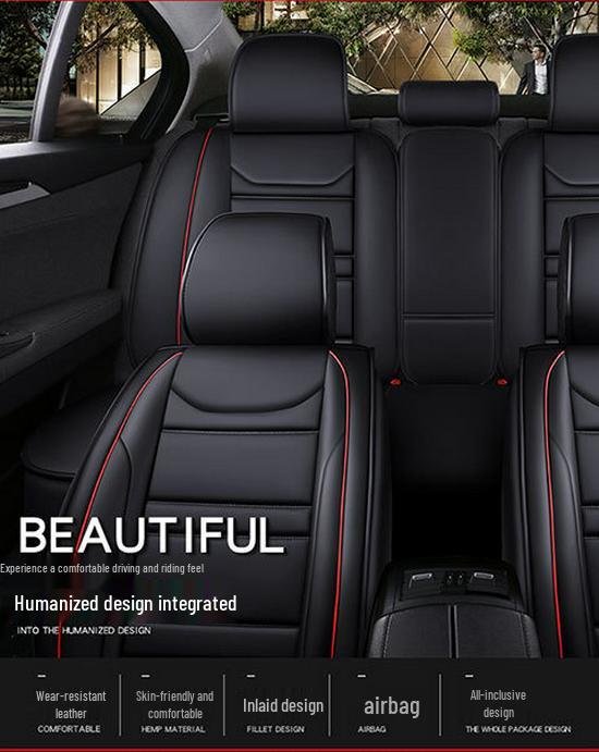 Universal All-Season Leather Car Seat Cushion and Cover