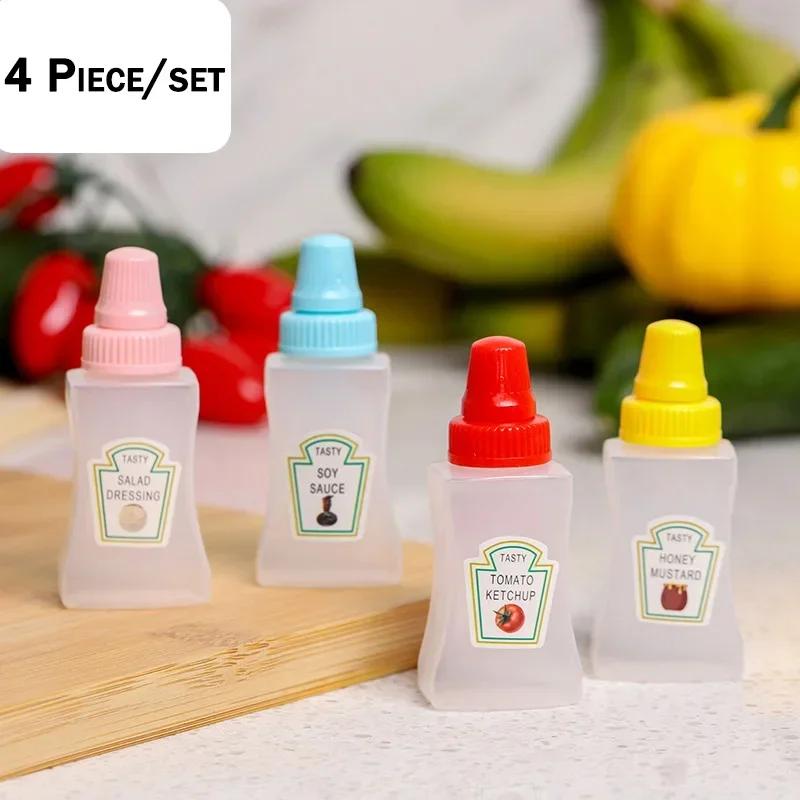Japanese Style 1-7 PCS Mini Ketchup Bottle Mini Condiment Dispenser Honey Mustard Squeeze Sauce Container for Office BBQ Salad