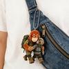 Monkey Keychain Cute Baby Monkey Acrylic Charm 2D Monkey Holding Plush Toy Hanging Pendant for Backpack Purse Car Keys