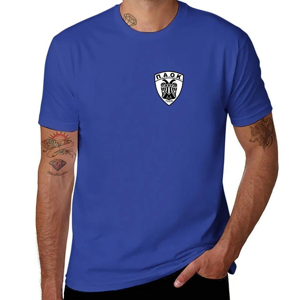 PAOK basket T-shirt Estetiska kläder sportfans enfärgade herrkläder
