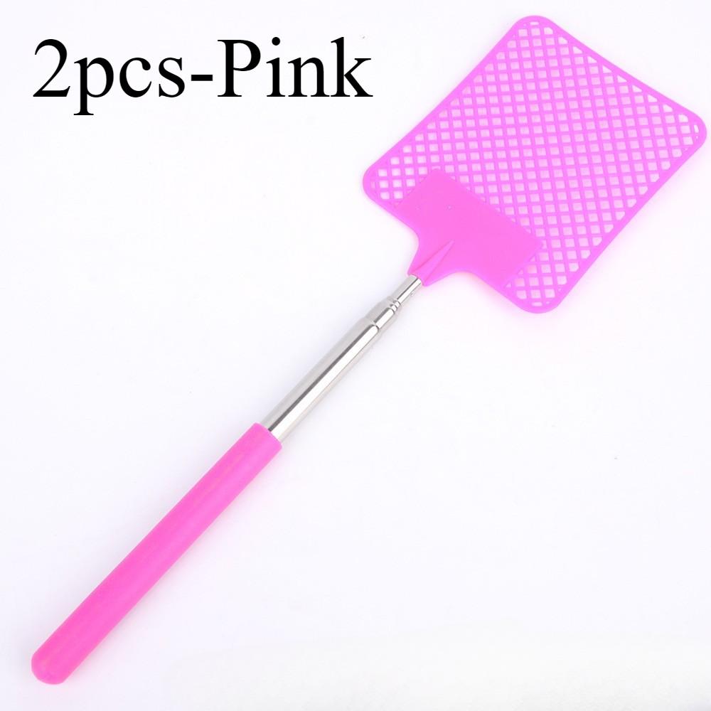 1/2 Stück Mini-Fliegenklatsche aus einziehbarem Kunststoff; Rutschfester Griff aus Edelstahl; Sommer-Mückenklatsche; Fliegenvernichter für den Hausgarten