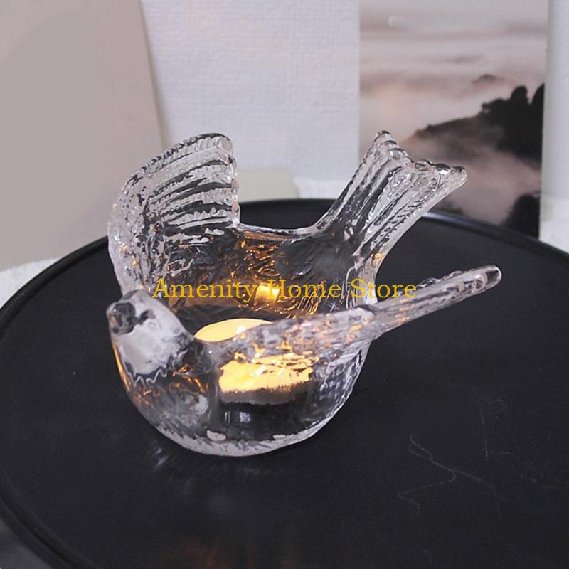 

F26C Decorative Candlestick Brid Holders for Wedding Centerpieces,Party,Home Decors Glass Tealight Holders CN