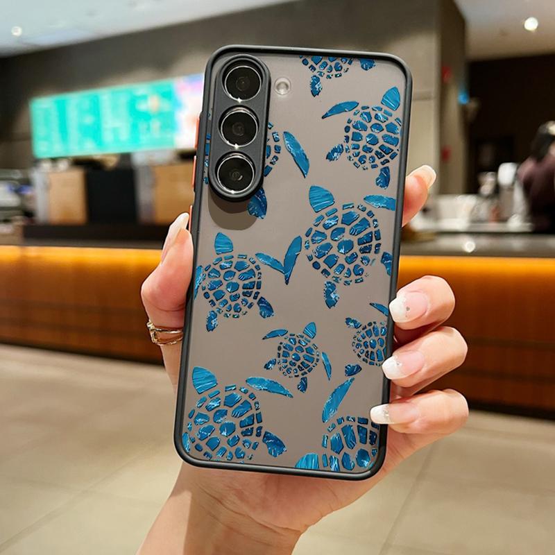 Wzorzyste etui na telefon ze zwierzętami oceanicznymi dla Samsunga S25 S24 Fe S22 Plus Ultra S23 S21 A56 A36 A55 A16 A54 A35 A52 A25 A15 A14 5g A32 4g Matowe twarde etui