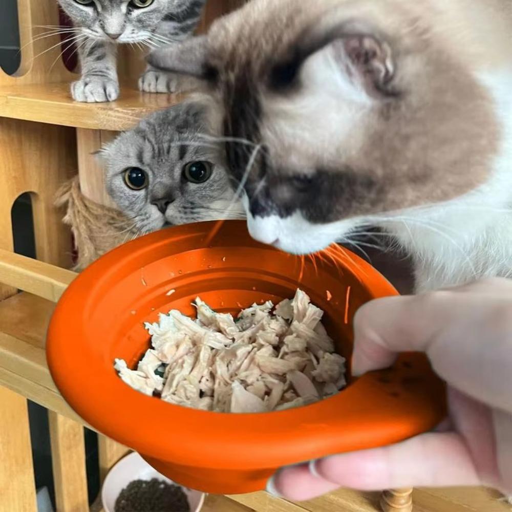 

Expandable Portable Dog Bowl Silicone Cat Water Container Pet Feeding Cup For Walking Traveling синій