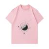 Men's 100% Cotton Crew Neck Short Sleeve T-shirt, Abstract Geometric Tech Globe Print Casual Comfortable Tee for Daily Street Wear, Soft Breathable Re