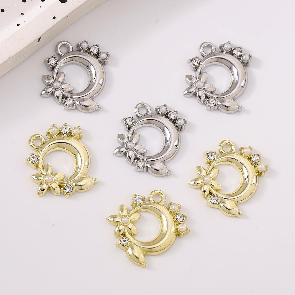 5pcs Alloy Flower Wreath Charms Pendants for Necklace Earrings Bracelet DIY Handmade Jewelry Making Accessories