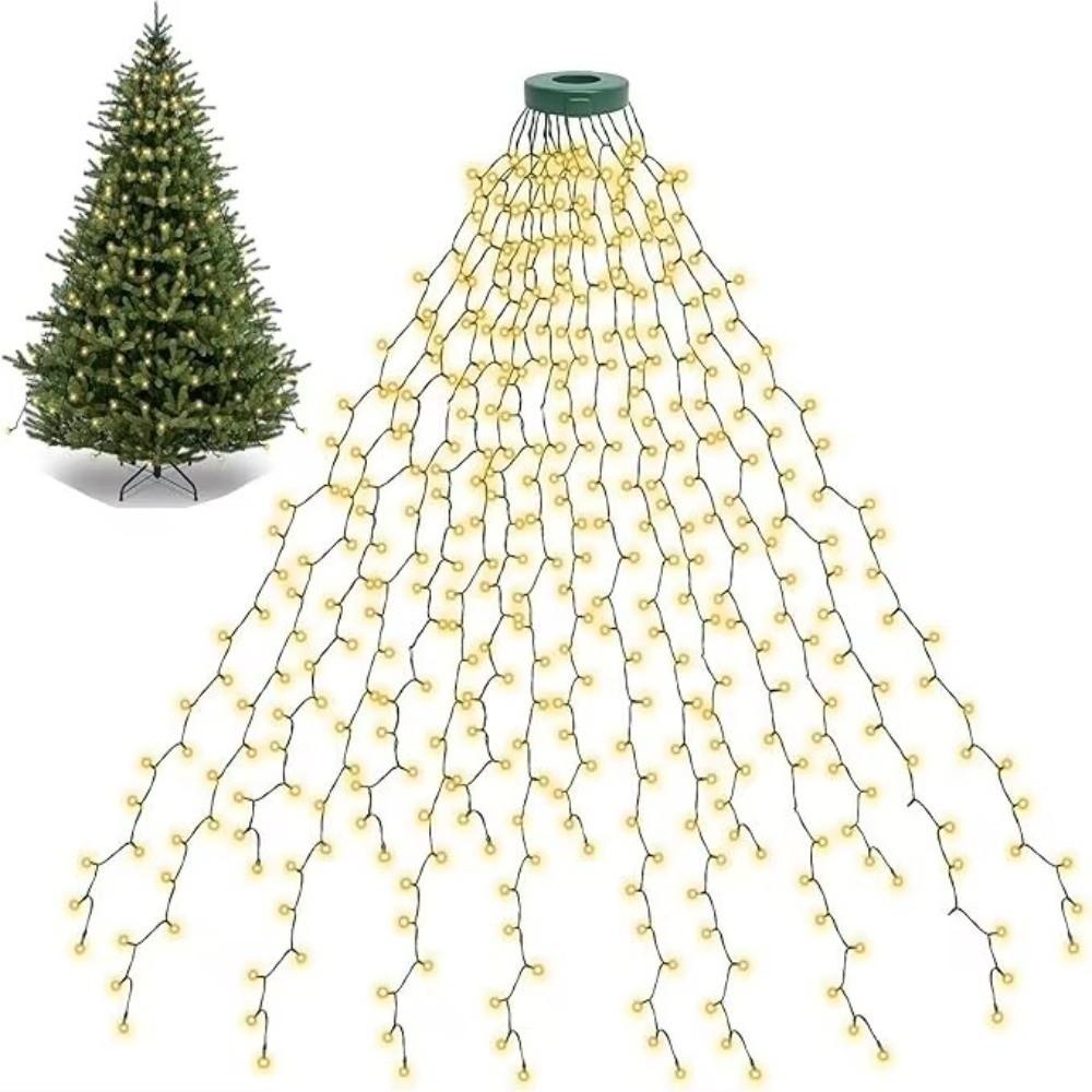 8 Flashing Modes Christmas Tree Lights Ring Shape String Lights  Christmas Decoration