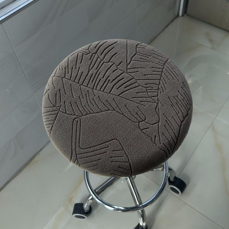 1Pcs Stretch Round Chair Covers Jacquard Round Bar Stool Seat Covers For Stool Chair Washable Stool Cushion Slipcover