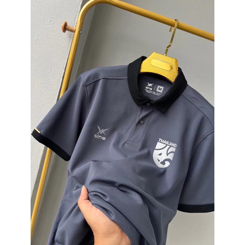 THAILAND National Football Soccer JERSEY CHEER Fan Vintage Version Quick Dry Shirt Polo Polyester Short Sleeve Uniform Elephant Logo Sport Outdoor