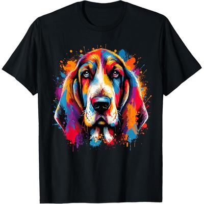 Basset Hound Splash Art Ive Got Friends In Low Places T Shirts Unisex Humor Streetwear Tee Short Sleeve Unisex Loose Clothing