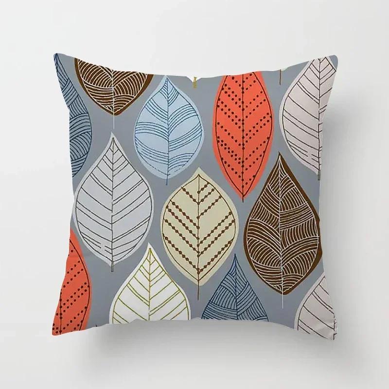 Multicolored Geometric Patterns Double-sided Printed Pillow Cover Short Plush Suitable Living Rooms Sofas Throw Cushion Cover