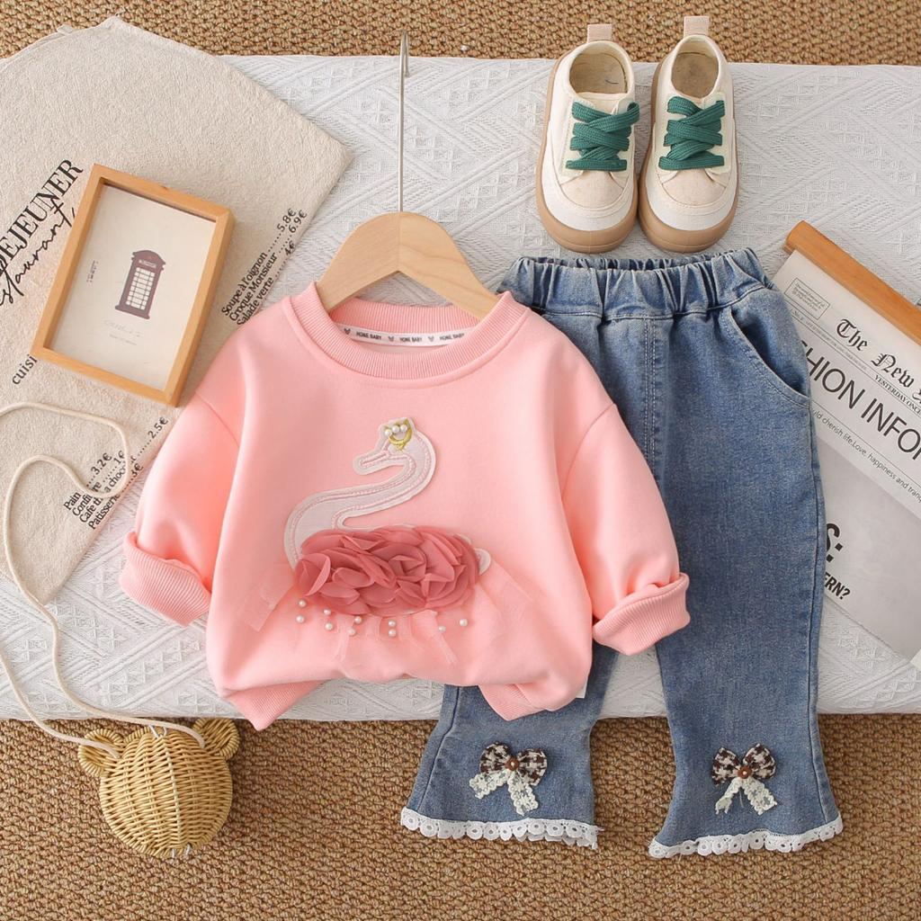 Kids Casual Long-Sleeve Set, Comfortable Daily Wear Outfits