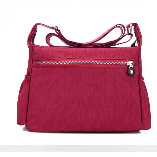 Women Solid Color Water Repellent Nylon Travel Shoulder Bag Crossbody Bags