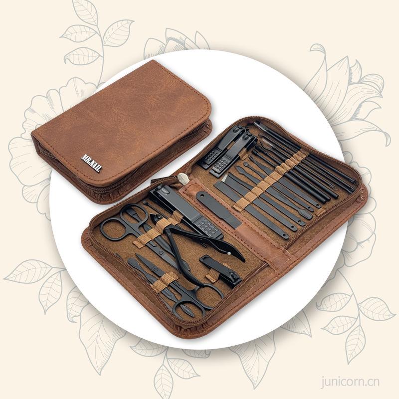 30-Piece Stainless Steel Manicure & Pedicure Set with Nail Clippers, Eyebrow Tweezers, and Blackhead Tools