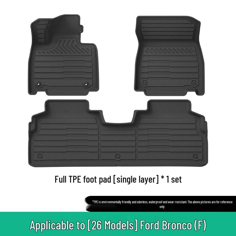Custom Floor, Trunk, and Seat Back Mats for 26 Ford Bronco Models, TPE Material