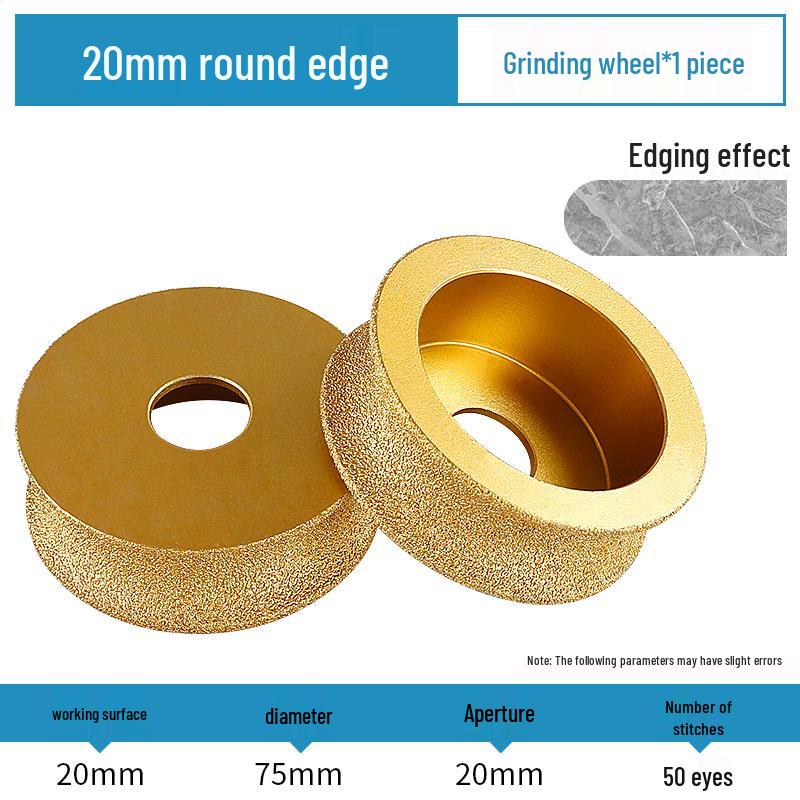 Stone Edge Grinding Wheel for French Edge Granite & Marble Tile - Trimming, Rounding, and Grooving with Angle Grinder