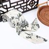 Long Ink Painting Silk Scarf Minimalist Style Ribbon Headband Retro Long Silk Scarf  Lady